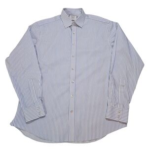 Charles Tyrwhitt Non-Iron Classic Fit Blue Striped Cotton Dress Shirt 17/37